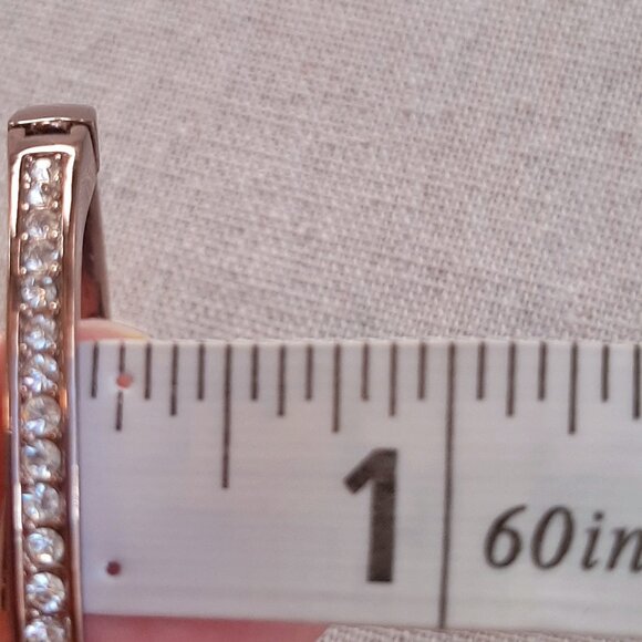 Vince Camuto Dark Shiny Bronze Rhinestone Channel Set Oval Bangle - Picture 10 of 10